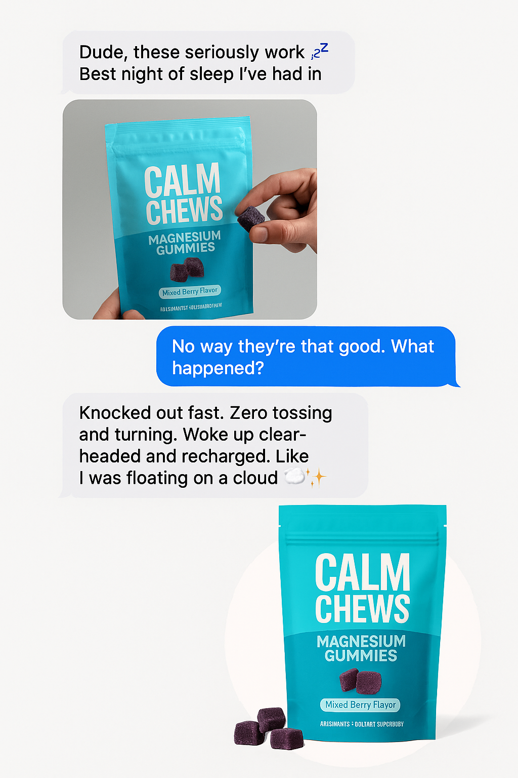 Social proof ad creative mockup, Wellness · conversation