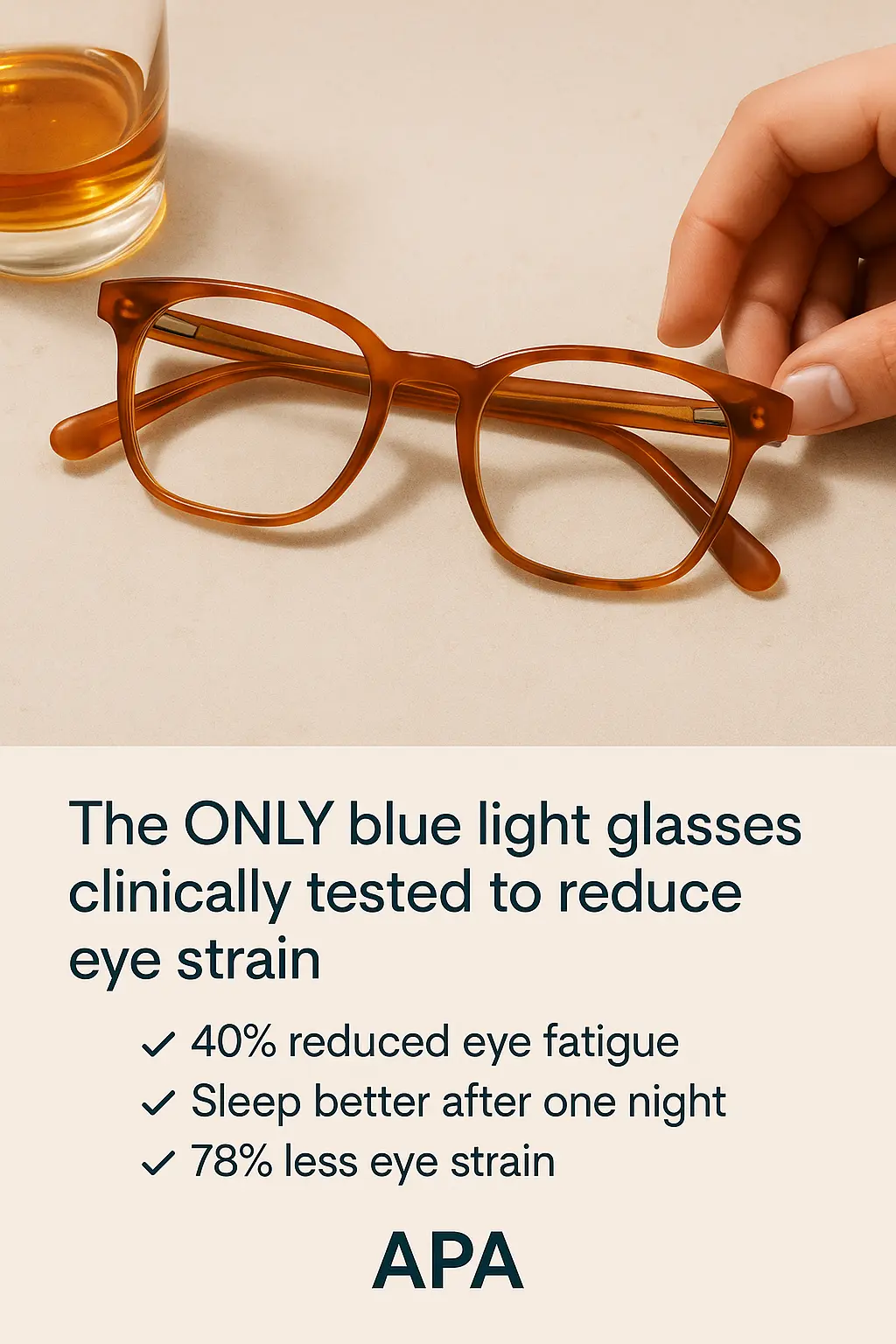 Claim ad creative mockup, Eyewear · proof led